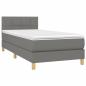 Preview: Boxspringbett mit Matratze Dunkelgrau 90x190 cm Stoff