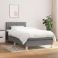 Preview: ARDEBO.de - Boxspringbett mit Matratze Dunkelgrau 90x200 cm Stoff