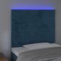 Preview: LED Kopfteil Dunkelblau 90x5x118/128 cm Samt