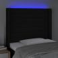 Preview: LED Kopfteil Schwarz 103x16x118/128 cm Stoff