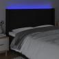 Preview: LED Kopfteil Schwarz 203x16x118/128 cm Stoff