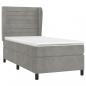 Preview: Boxspringbett mit Matratze Hellgrau 90x200 cm Samt