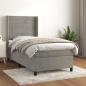 Preview: ARDEBO.de - Boxspringbett mit Matratze Hellgrau 90x200 cm Samt