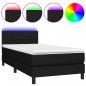 Preview: Boxspringbett mit Matratze & LED Schwarz 90x200 cm Stoff