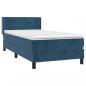 Preview: Boxspringbett mit Matratze Dunkelblau 100x200 cm Samt