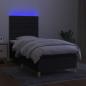 Preview: Boxspringbett mit Matratze & LED Schwarz 100x200 cm Stoff