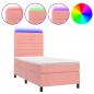 Preview: Boxspringbett mit Matratze & LED Rosa 90x200 cm Samt