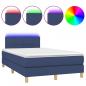 Preview: Boxspringbett mit Matratze & LED Blau 120x200 cm Stoff