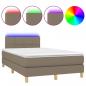 Preview: Boxspringbett mit Matratze & LED Taupe 120x200 cm Stoff