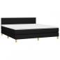 Preview: Boxspringbett mit Matratze & LED Schwarz 180x200 cm Stoff