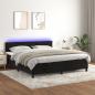 Preview: ARDEBO.de - Boxspringbett mit Matratze & LED Schwarz 180x200 cm Samt