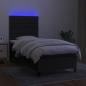 Preview: Boxspringbett mit Matratze & LED Schwarz 100x200 cm Stoff