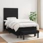 Preview: ARDEBO.de - Boxspringbett mit Matratze Schwarz 100x200 cm Stoff