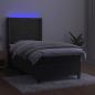 Preview: Boxspringbett mit Matratze & LED Dunkelgrau 90x200 cm Samt