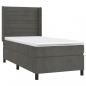 Preview: Boxspringbett mit Matratze & LED Dunkelgrau 90x200 cm Samt