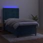 Preview: Boxspringbett mit Matratze & LED Dunkelblau 90x190 cm Samt