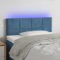 Preview: ARDEBO.de - LED Kopfteil Dunkelblau 100x5x78/88 cm Samt