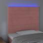 Preview: LED Kopfteil Rosa 90x5x118/128 cm Samt