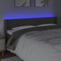 Preview: LED Kopfteil Dunkelgrau 183x16x78/88 cm Samt