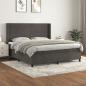 Preview: ARDEBO.de - Boxspringbett mit Matratze Dunkelgrau 180x200 cm Samt