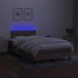 Preview: Boxspringbett mit Matratze & LED Taupe 120x200 cm Stoff