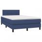 Preview: Boxspringbett mit Matratze & LED Blau 120x200 cm Stoff