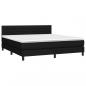 Preview: Boxspringbett mit Matratze & LED Schwarz 180x200 cm Stoff