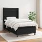 Preview: ARDEBO.de - Boxspringbett mit Matratze Schwarz 100x200 cm Stoff