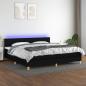 Preview: ARDEBO.de - Boxspringbett mit Matratze & LED Schwarz 200x200 cm Stoff