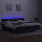 Preview: Boxspringbett mit Matratze & LED Schwarz 200x200 cm Stoff