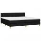 Preview: Boxspringbett mit Matratze & LED Schwarz 200x200 cm Stoff