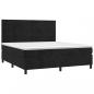 Preview: Boxspringbett mit Matratze & LED Schwarz 180x200 cm Samt