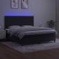 Preview: Boxspringbett mit Matratze & LED Schwarz 180x200 cm Samt