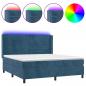 Preview: Boxspringbett mit Matratze & LED Dunkelblau 180x200 cm Samt