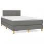 Preview: Boxspringbett mit Matratze Dunkelgrau 120x200 cm Stoff