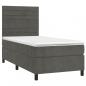 Preview: Boxspringbett mit Matratze Dunkelgrau 90x190 cm Samt 