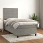 Preview: ARDEBO.de - Boxspringbett mit Matratze Hellgrau 90x200 cm Samt