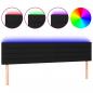 Preview: LED Kopfteil Schwarz 200x5x78/88 cm Stoff