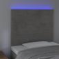 Preview: LED Kopfteil Hellgrau 90x5x118/128 cm Samt