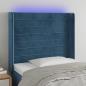 Preview: ARDEBO.de - LED Kopfteil Dunkelblau 93x16x118/128 cm Samt