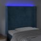 Preview: LED Kopfteil Dunkelblau 93x16x118/128 cm Samt