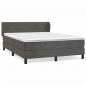 Preview: Boxspringbett mit Matratze Dunkelgrau 180x200 cm Samt