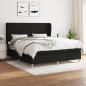 Preview: ARDEBO.de - Boxspringbett mit Matratze Schwarz 180x200 cm Stoff