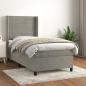 Preview: ARDEBO.de - Boxspringbett mit Matratze Hellgrau 90x190 cm Samt