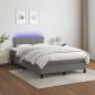 Preview: ARDEBO.de - Boxspringbett mit Matratze & LED Dunkelgrau 120x200 cm Stoff