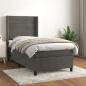 Preview: ARDEBO.de - Boxspringbett mit Matratze Dunkelgrau 90x200 cm Samt