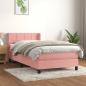 Preview: ARDEBO.de - Boxspringbett mit Matratze Rosa 100x200 cm Samt