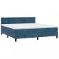 Preview: Boxspringbett mit Matratze & LED Dunkelblau 180x200 cm Samt