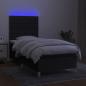 Preview: Boxspringbett mit Matratze & LED Schwarz 90x200 cm Stoff