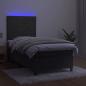 Preview: Boxspringbett mit Matratze & LED Dunkelgrau 90x200 cm Samt